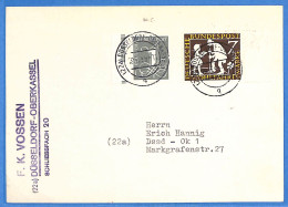 Allemagne Republique Federale 1959 - Carte Postale De Dusseldorf - G30901 - Briefe U. Dokumente