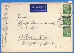 Allemagne Republique Federale 1957 - Lettre Par Avion De Hamburg - G30871 - Lettres & Documents