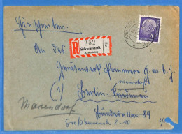 Allemagne Republique Federale 1959 - Lettre Einschreiben De Schworstadt - G30875 - Cartas & Documentos