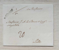 Lettre 1781 Marque  S Haage" - 1/2 Once +20 Partars Pour Lille - ...-1852 Prephilately
