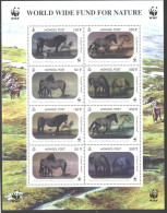 Mint Stamps In Miniature Sheet Holograms Fauna WWF Horses 2000  From Mongolia - Ungebraucht