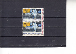 STATI UNITI  1969   -  Yvert  A 73° (x 2) - Uomo Sulla Luna - Used Stamps