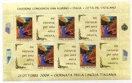 2009 San Marino GIORNATA DELLA LINGUA ITALIANA BF MNH ** Dante Alighieri - Blocchi & Foglietti