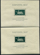 DANZIG 1937 DAPOSTA Exhibition  Block In Both Shades, MNH / **.  Michel Block 1a+b - Neufs