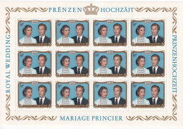 G021 Luxembourg 1981 Wedding Of Prince Henri And Maria Teresa Mestre Sheet MNH - Nuevos