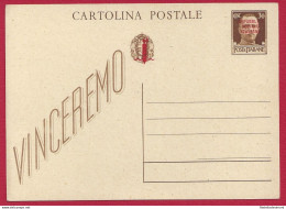 1944 RSI - C 104l  Fascetto Sovrastampa Inclinata NUOVA - Entero Postal