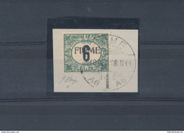 1918-19 Fiume, Tasse N° 1 , 6 Filler Verde E Nero , Usato Su Frammento , Sigla/ - Altri & Non Classificati