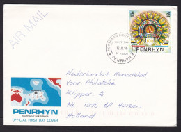 Penrhyn: Airmail Cover To Netherlands, 1996, 1 Stamp, Olympics, Flag, Sports, First Day Cancel (traces Of Use) - Penrhyn