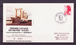 Espace 1987 11 29 - CSG - Ariane V22 - Dernier Voyage Du Navire "Atlas" - Europe