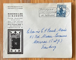 Enveloppe Commerciale Affranchie Danemark Pour Moissac Oblitération Copenhague Flamme Statstelegram 1958 - Storia Postale