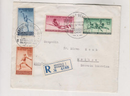 YUGOSLAVIA 1938 BEOGRAD Sport FDC Cover Registered To MEZICA - Cartas & Documentos