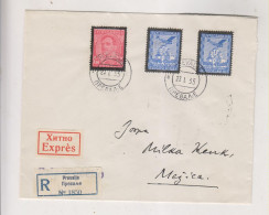 YUGOSLAVIA 1935 PREVALJE Registered Priority  Cover To MEZICA - Covers & Documents