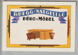 Motiv Büro Werbe-Decco-Karte ZH Rüegg-Naegeli & Co. Büro-Möbel - Autres & Non Classés