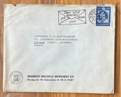 Enveloppe Commerciale Affranchie Danemark Pour Moissac Oblitération Copenhague Flamme Skriv Altid Afsenaer 1960 - Storia Postale