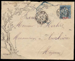 INDOCHINA. FRENCH INDO CHINA. 1896(Jan 26th). Attractive Illustrated Envelope Used To France Franked By 1892 15c Blue On - Autres - Asie