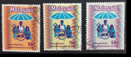 (TI)(MAL1973-4) MALAISIE MALAYSIA 1973 Used Oblitérés YT102-YT103-YT104 Sécurité Sociale - Malaysia (1964-...)
