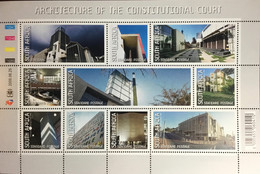 South Africa 2008 Constitutional Court Architecture Sheetlet MNH - Ongebruikt