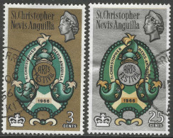 St Kitts-Nevis. 1966 Arts Festival. Used Complete Set. SG 159-160. M3118 - St.Christopher-Nevis-Anguilla (...-1980)