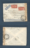 FRC - Togo. 1941 (3 Oct) Anecho - Abidjan, Ivory Coast. Air Multifkd + Dual Censored Envelope. VF + Scarce Postal WWII L - Other & Unclassified