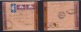 FRC - Tahiti. 1944 (3 May) Papete - Portugal, Braga (10 Aug 44) Multifkd Env, Dual Censor Via Lisbon. Oceanie Stamps. Ra - Sonstige & Ohne Zuordnung