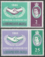 St Kitts-Nevis. 1965 International Cooperation Year. MH Complete Set. SG 149-150. M3121 - St.Christopher, Nevis En Anguilla (...-1980)