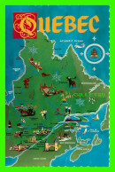 MAP, CARTE GÉOGRAPHIQUE - QUÉBEC - DEXTER COLOR CANADA LTD, 1965 - - Carte Geografiche