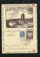 Carte Lettre Illustrée Repiquée 1944 Lyon N° 668 & 639  Cachets Illustrés Journée Timbre 10/10/1944 B/TB Voir Scans ! - ....-1949