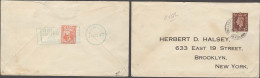 Great Britain - XX. 1939 (22 Aug). Lundy - Bideford - USA / NY. Reverse Puffen Fkd + GB 1 1/2 Cds On Transatlantic Usage - ...-1840 Vorläufer