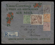 Great Britain - XX. 1931 (21 Dec). Stockwell - Australia (22 Jan). Reg First Australian Christmas Flight. Color Multifkd - ...-1840 Vorläufer