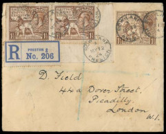 Great Britain - XX. 1924 (13 May). Preston 8 / Bowland - London. Reg 1 1/2d. British Empire Exhibition Stat Env + 2 Adtl - ...-1840 Préphilatélie