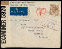 Great Britain - XX. 1942 (5 Dec). WW II. London - France. St Denis. POW Internees Mail. Nazi / Gepruf + Censored. - ...-1840 Voorlopers