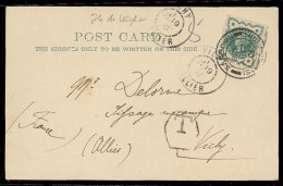 Great Britain - XX. 1901. Sandown / Isle Of Wight - France. Fkd Taxed PPC. Nice. - ...-1840 Préphilatélie