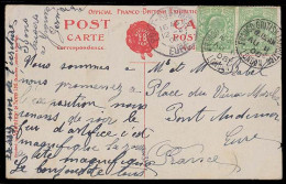 Great Britain - XX. 1908. Franco - British Exhibition. Fkd Card To France / Special Cds. - ...-1840 Voorlopers