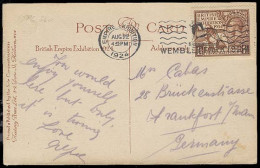 Great Britain - XX. 1924. SG 431. Wembley 1 1/2 VFU On PPC Of The Exhibition, Showing Aerial View With Special Wembley P - ...-1840 Voorlopers
