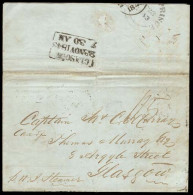 HAITI. 1843 (15 Oct.  "PORT-AU-PRINCE/Oc 23/1843" Doble Ring BPO. Cap.Haitien To Glasgow/Scotland. EL Carried By The Roy - Haiti