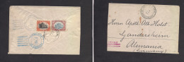 GUATEMALA. 1922 (24 Dic) Quezaltenango - Germany, Gandersteim. Reverse Multifkd Envelope. - Guatemala