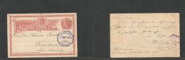 GUATEMALA. 1894 (11 Dec) Tacpan, Molino Helvetia - Germany, Crimderode Via Patzum (13 Dic) 3c Red Illustr Stat Card. VF  - Guatemala