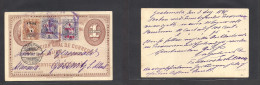 GUATEMALA. 1898 (3 Aug) GPO - Germany, Gossnitz (28 Aug) 1c Illustr Stat Card + 3 Adtl Stamps Provision 1894-5 Issues, T - Guatemala