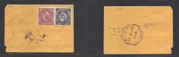 GUATEMALA. 1898 (Oct) Santa Rosa - Guatemala (3 Oct) Fkd Env At 6c Rate, Taxed "T-2" Cachet + Arrival Reverse Most Scarc - Guatemala