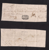 GUATEMALA. C. 1800. Totonicapam - Nueva Guat. Colonial Front With Depart Doble Line Town Usage (xxx) + Mns Postal Desk O - Guatemala