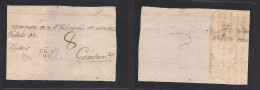 GUATEMALA. C. 1805 Chiquimula - Guatemala. Colonial Front, Oval Town Name + Manuscript "PAGADO" With Postmaster Signatur - Guatemala