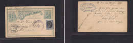 GUATEMALA. 1907 (25 June) Finca La Trinidad - Schonberg. Holstein, Germany. Early Inmigrant Fkd 3c Blue Stationery Card. - Guatemala