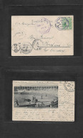 GUATEMALA. 1901 (7 Enero) Quezaltenango - Bockwa, Cainsdorf, Sexen Germany (12 Feb) Fkd Ppc + Transited On Front With Ea - Guatemala