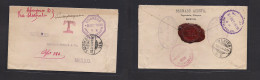 GUATEMALA. 1896 (2 Sept) MEXICO. Tapachula, Chiapas, Mexico - Mexico, DF (16 Sept). Extraord Multifkd + Taxed Envelope V - Guatemala