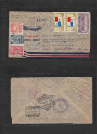 GUATEMALA. 1947 (4 Nov) Guat - Spain, Madrid (9-10 Nov) "Transatlantic Air Mail Service"  Lilac Cachet (xx/R) Registered - Guatemala