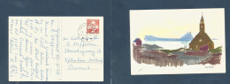 GREENLAND. 1959 (27 June) Narssao - Denmark, Cph. Fkd 20 Ore Illustrated Artist Card. Circulated. - Sonstige & Ohne Zuordnung