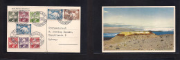 GREENLAND. 1948 (1 Aug) Pearyland - Nyborg, Denmark. Color Multifkd Card Usage. VF. - Sonstige & Ohne Zuordnung