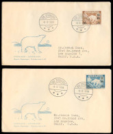 GREENLAND. 1956 (8 Mar). Sor Tromfjard - USA. 2 Bear Ovptd Fkd Envs. 60 O / 1 Kr + 40 Ore. Fine. - Sonstige & Ohne Zuordnung