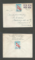 GREENLAND. 1945 (12 Nov) Egedesminde - Denmark, Kopenhagen. Fkd Env + Special Patriotic Color Label, Tied Cds With Flag  - Sonstige & Ohne Zuordnung