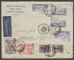 GREECE. 1939 (1 May). Argostoli - Germany, Hamburg. Air Multifkd Mixed Issues. Via Athens (2 May). - Autres & Non Classés